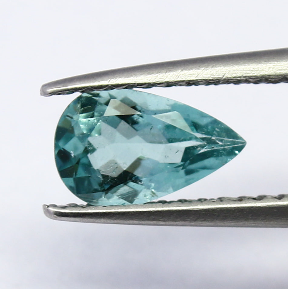 Natural Paraiba Color Tourmaline 0.70 Carat 8X5 MM Pear Shape Faceted Gemstone