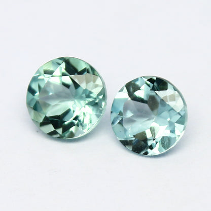 Natural Indicolite Tourmaline lot 1.00 Carat 5x5 MM Round Shape Faceted Gemstone 2 Piece Lot