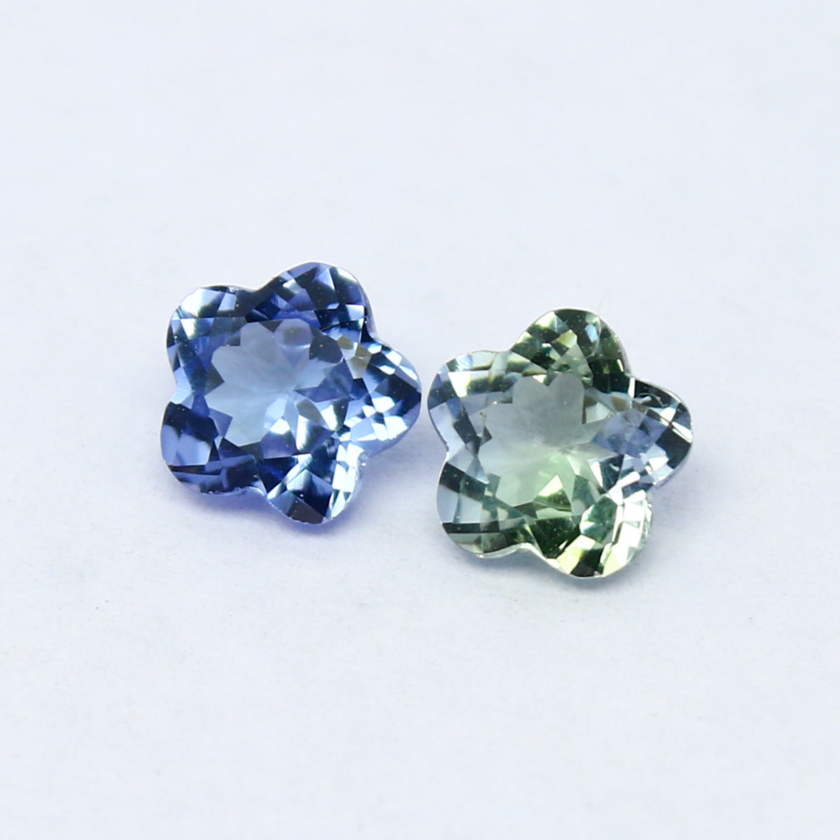 Natural Tanzanite Lot 0.79 Carat 4.7x4.7 MM Flower Cut Faceted Gemstone 2 Piece Lot