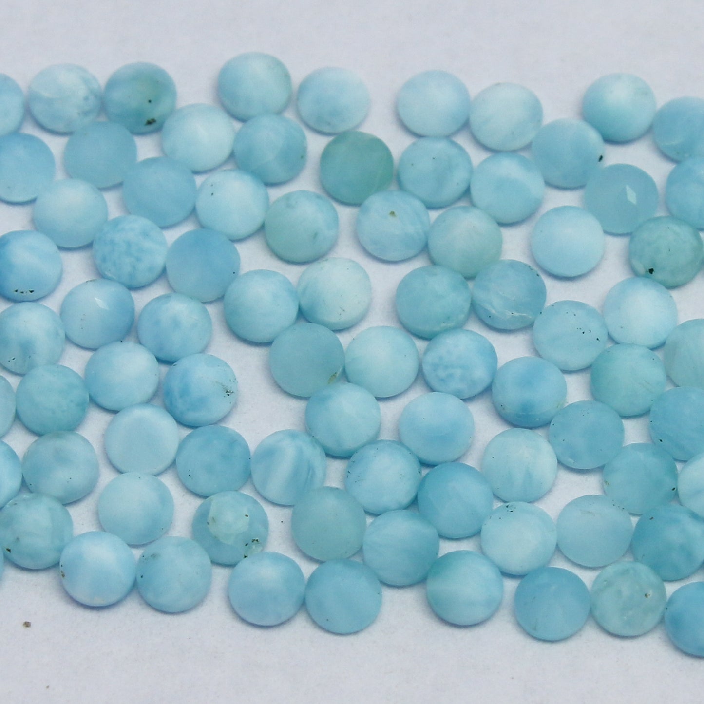 Natural Larimar Lot 2.5x2.5 MM Round Shape Faceted Gemstone Lot