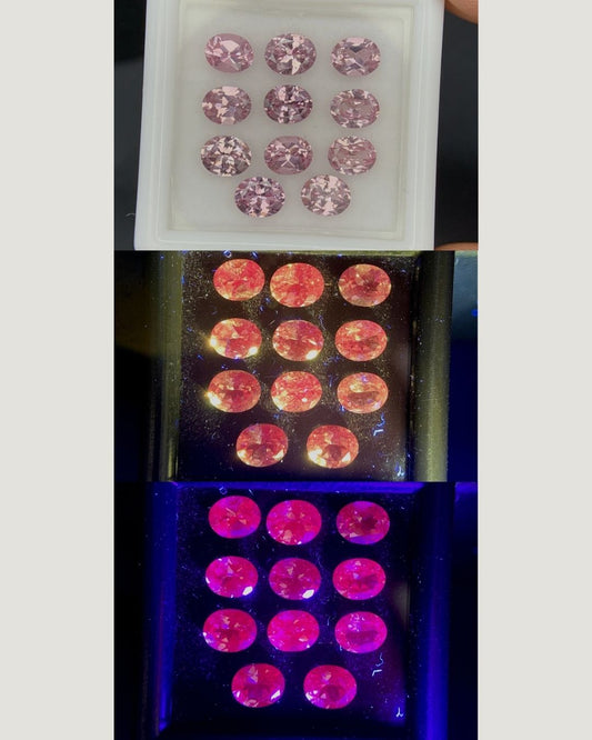 Natural Rare Dragon Garnet / Fluorescent Chromium Vanadium Malaya Garnet Lot 4.70 Carat 5x4 MM Oval Shape Faceted Gemstone 11 Piece Lot