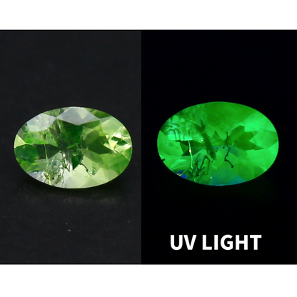 Natural Daylight Fluorescent Hyalite Opal 0.41 Carat 5.6x3.9 MM Oval Shape Faceted Gemstone