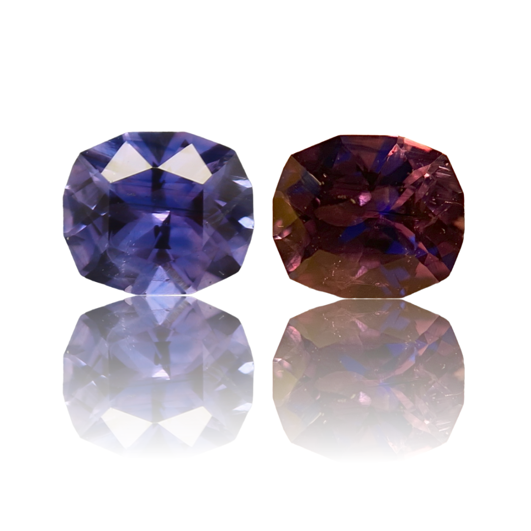 Natural Color Change Sapphire 1.02 Carat 6.6x5.7 MM Fancy Cut Faceted Gemstone