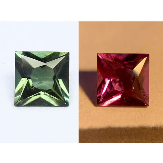 Natural Color Change Garnet 0.61 Carat 5x5 MM Square Shape Faceted Gemstone