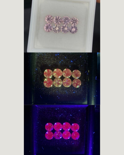 Natural Rare Dragon Garnet / Fluorescent Chromium Vanadium Malaya Garnet Lot 2.03 Carat 4x4 MM Round Shape Faceted Gemstone 8 Piece Lot