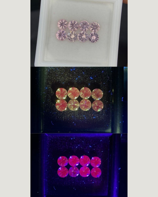 Natural Rare Dragon Garnet / Fluorescent Chromium Vanadium Malaya Garnet Lot 2.03 Carat 4x4 MM Round Shape Faceted Gemstone 8 Piece Lot