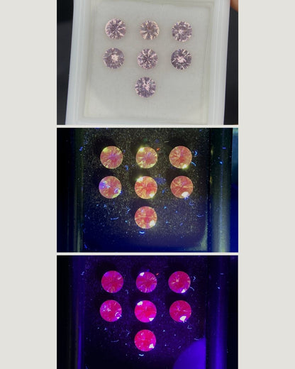 Natural Rare Dragon Garnet / Fluorescent Chromium Vanadium Malaya Garnet Lot 1.79 Carat 4x4 MM Round Shape Faceted Gemstone 7 Piece Lot 
