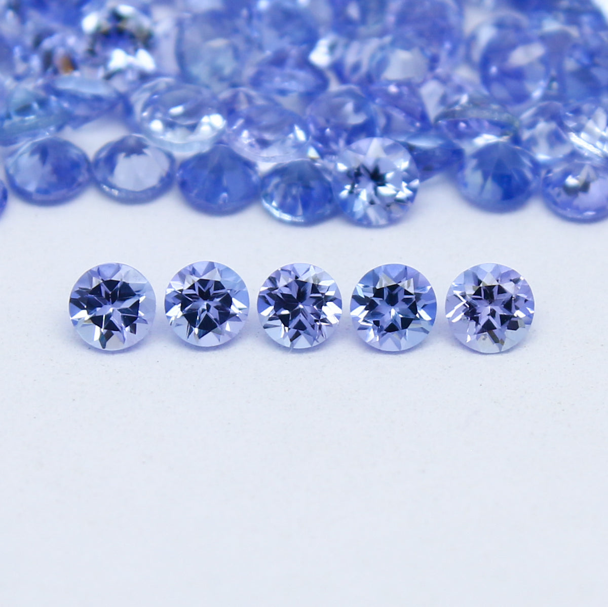 Natural Blue Tanzanite 2.5x2.5 MM Round Shape Faceted Gemstone Lot 