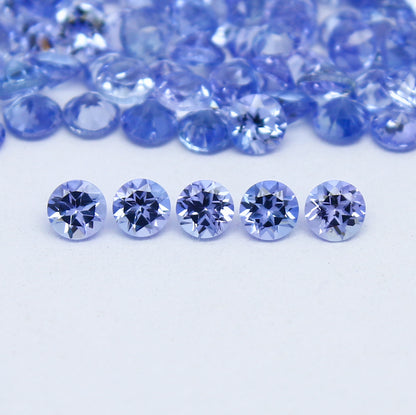 Natural Blue Tanzanite Lot 2.5x2.5 MM Round Shape Faceted Gemstone Lot Tanzanite gemstone for eternity rings melee for gemstone projects