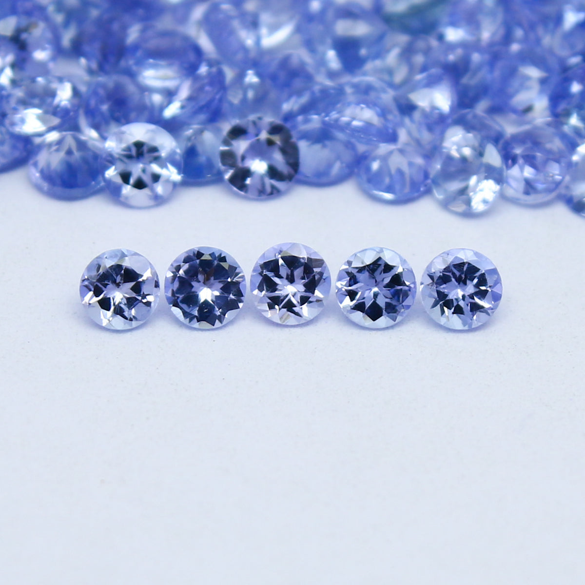 Natural Blue Tanzanite 2.5x2.5 MM Round Shape Faceted Gemstone Lot 