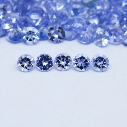 Natural Blue Tanzanite Lot 2.5x2.5 MM Round Shape Faceted Gemstone Lot Tanzanite gemstone for eternity rings melee for gemstone projects