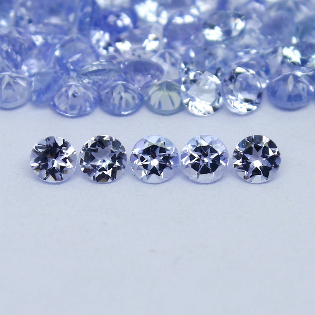 Natural Blue Tanzanite 2.5x2.5 MM Round Shape Faceted Gemstone Lot 