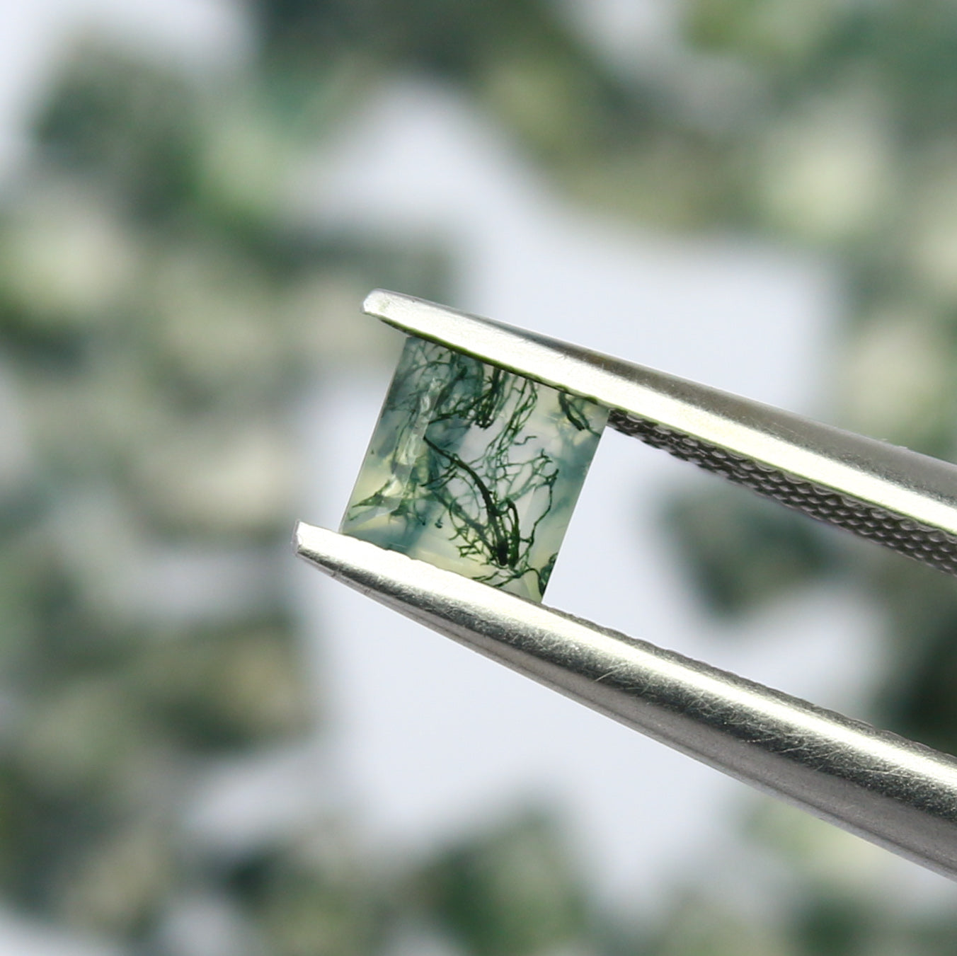 Natural Moss Agate Lot 4x4 MM Square Shape Faceted Gemstone Lot