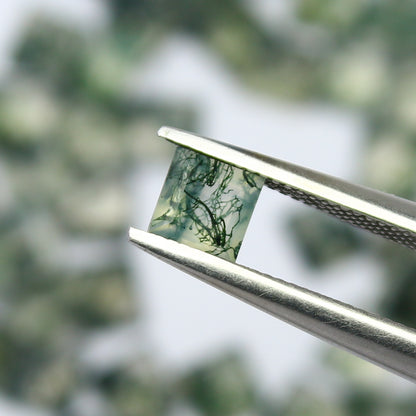 Natural Moss Agate Lot 4x4 MM Square Shape Faceted Gemstone Lot