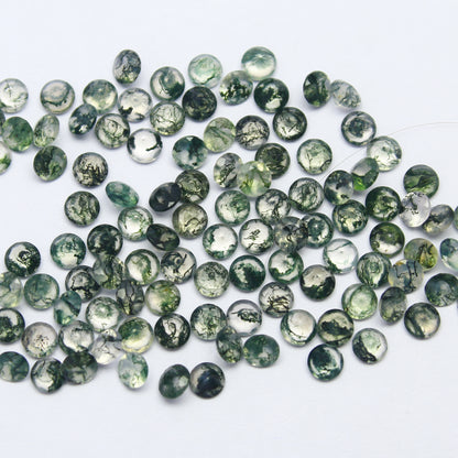 Natural Moss Agate Lot 4x4 MM Round Shape Faceted Gemstone Lot