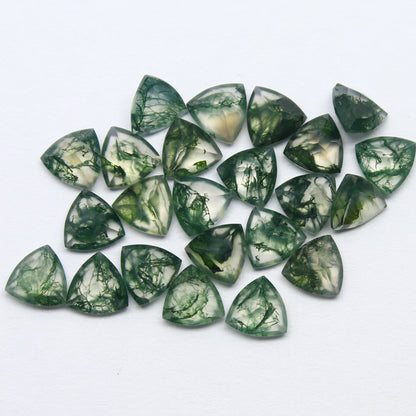 Natural Moss Agate Lot 6x6 MM Trillion Shape Faceted Gemstone Lot