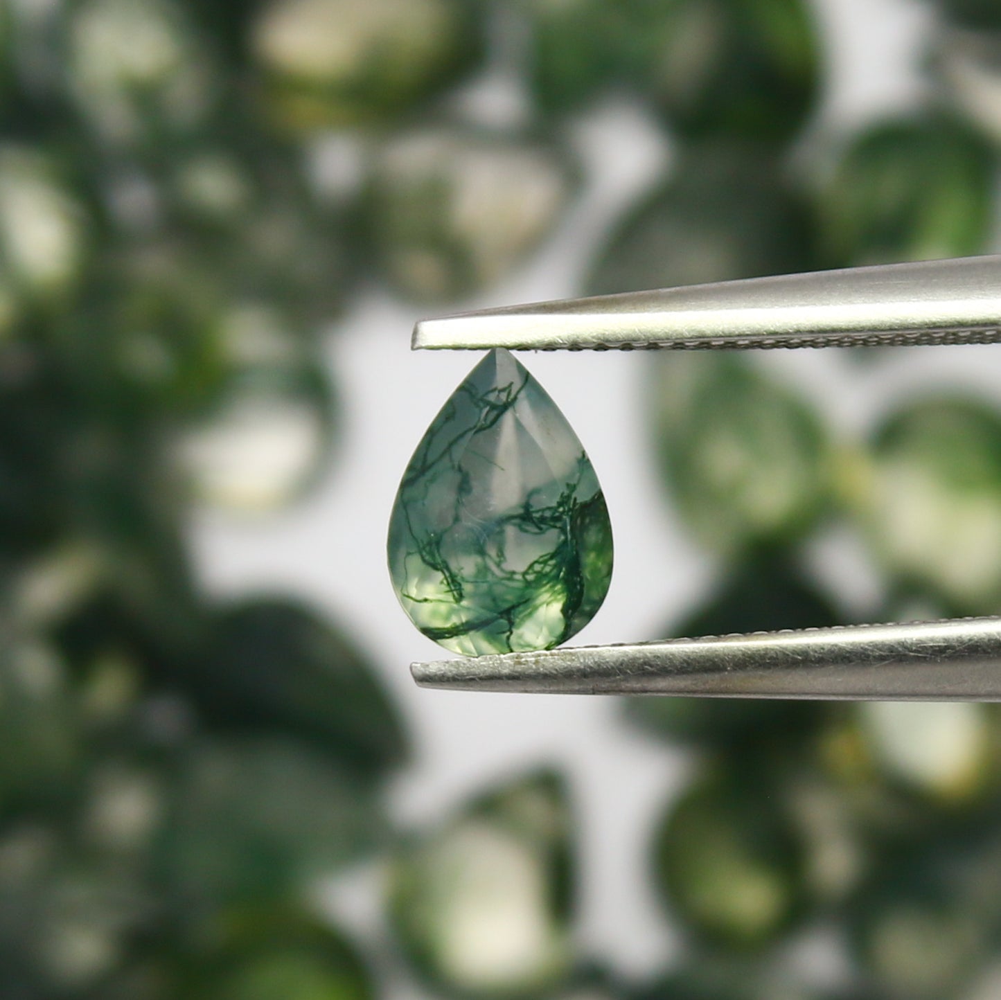 Natural Moss Agate Lot 7x5 MM Pear Shape Faceted Gemstone Lot