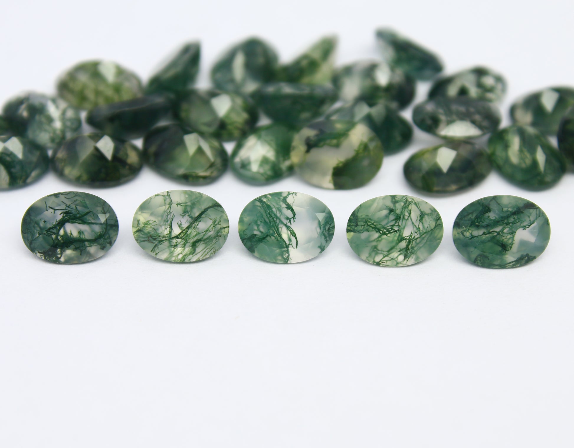 Natural Moss Agate Lot 4x3 to 10x14 MM Oval Shape Faceted Gemstone Lot 