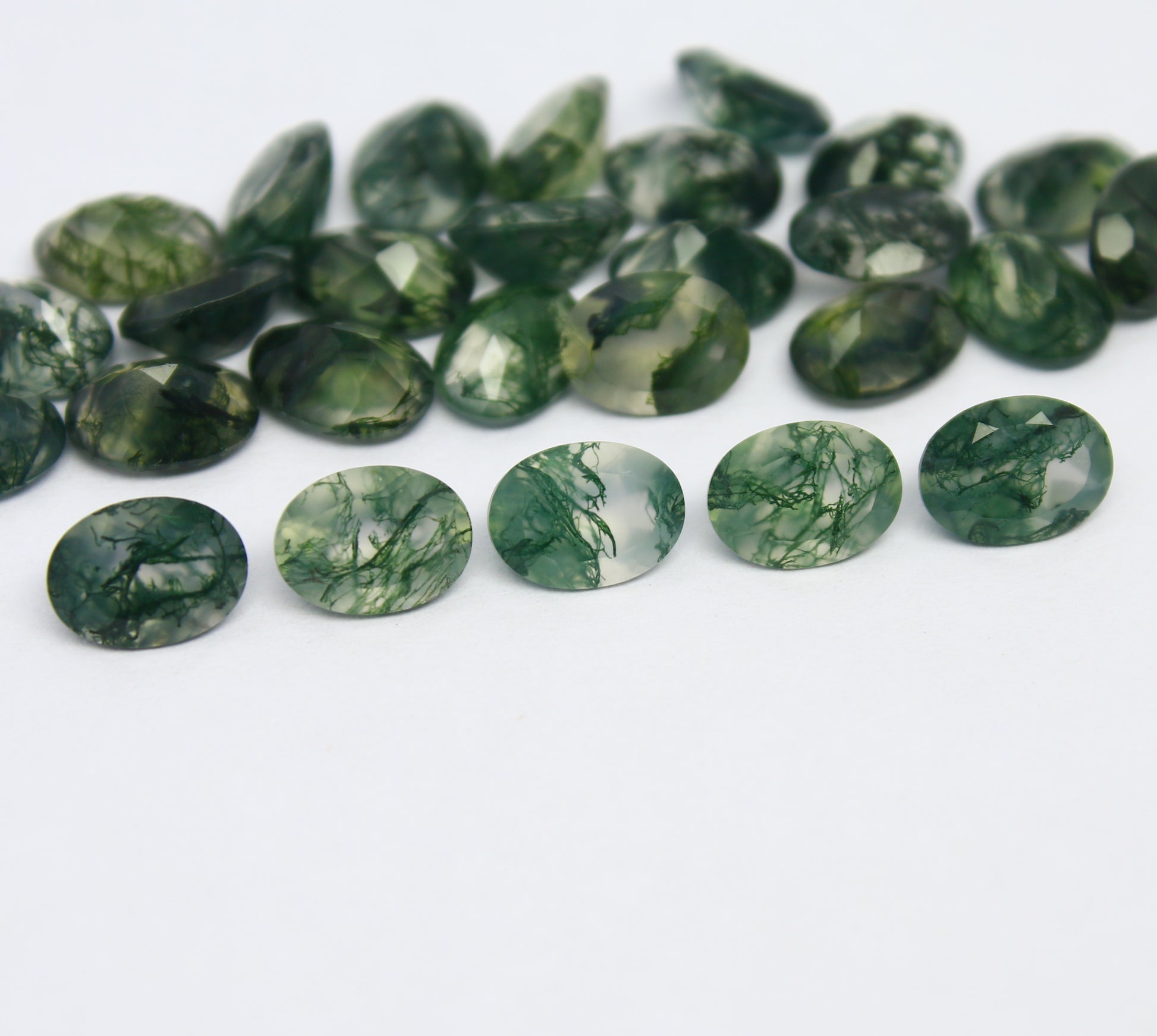 Natural Moss Agate Lot 4x3 to 10x14 MM Oval Shape Faceted Gemstone Lot 