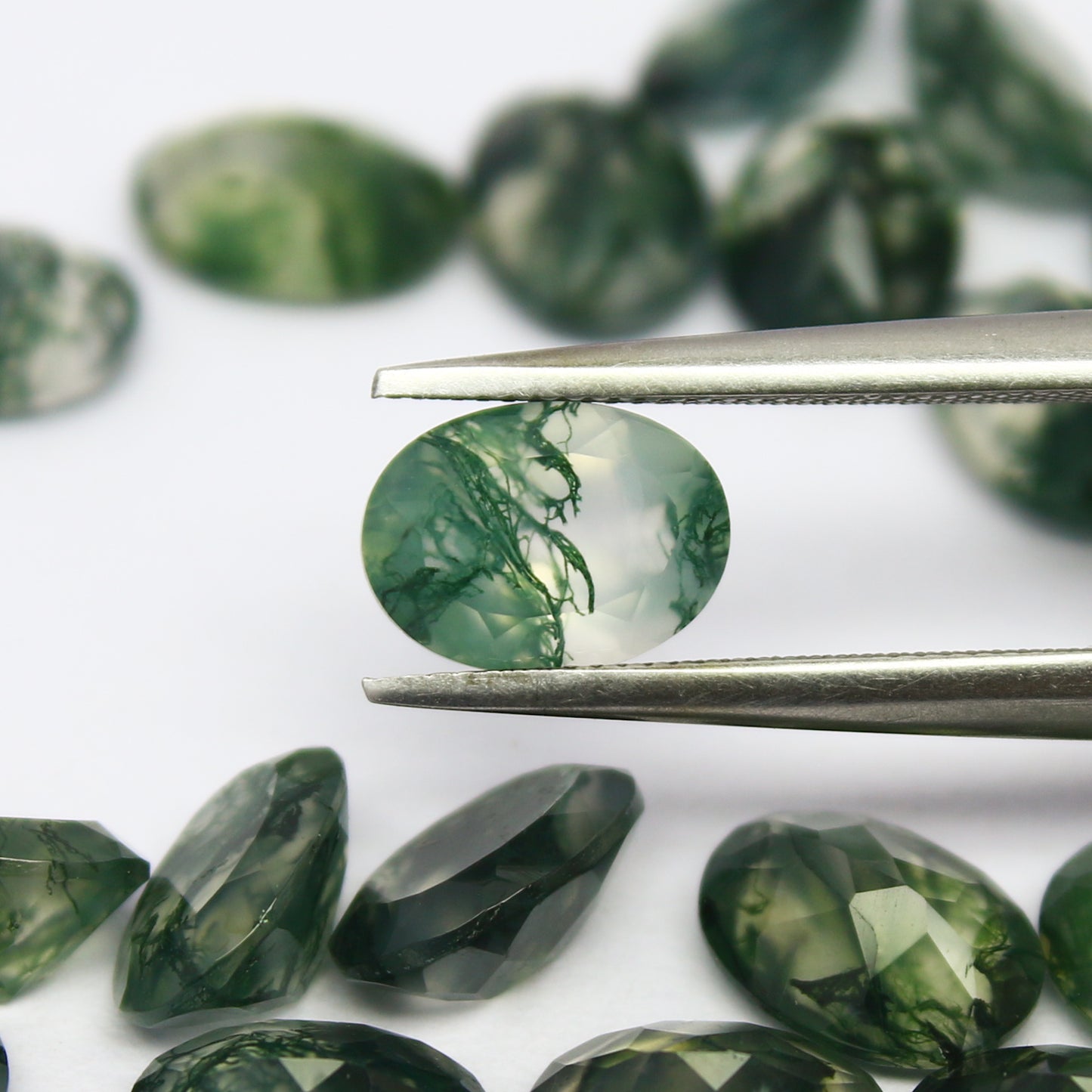 Natural Moss Agate Lot 4x3 to 10x14 MM Oval Shape Faceted Gemstone Lot 