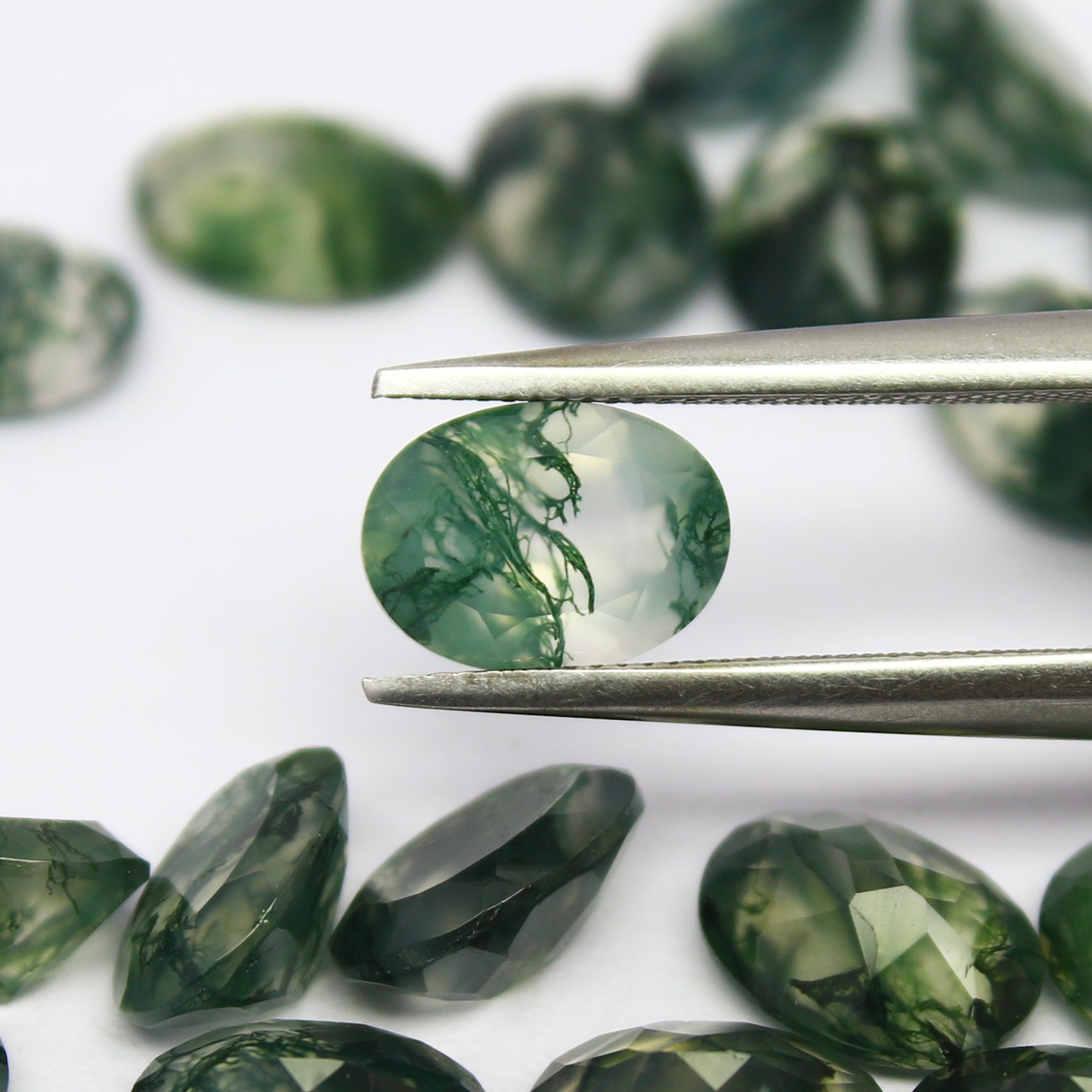 Natural Moss Agate Lot 4x3 to 10x14 MM Oval Shape Faceted Gemstone Lot 