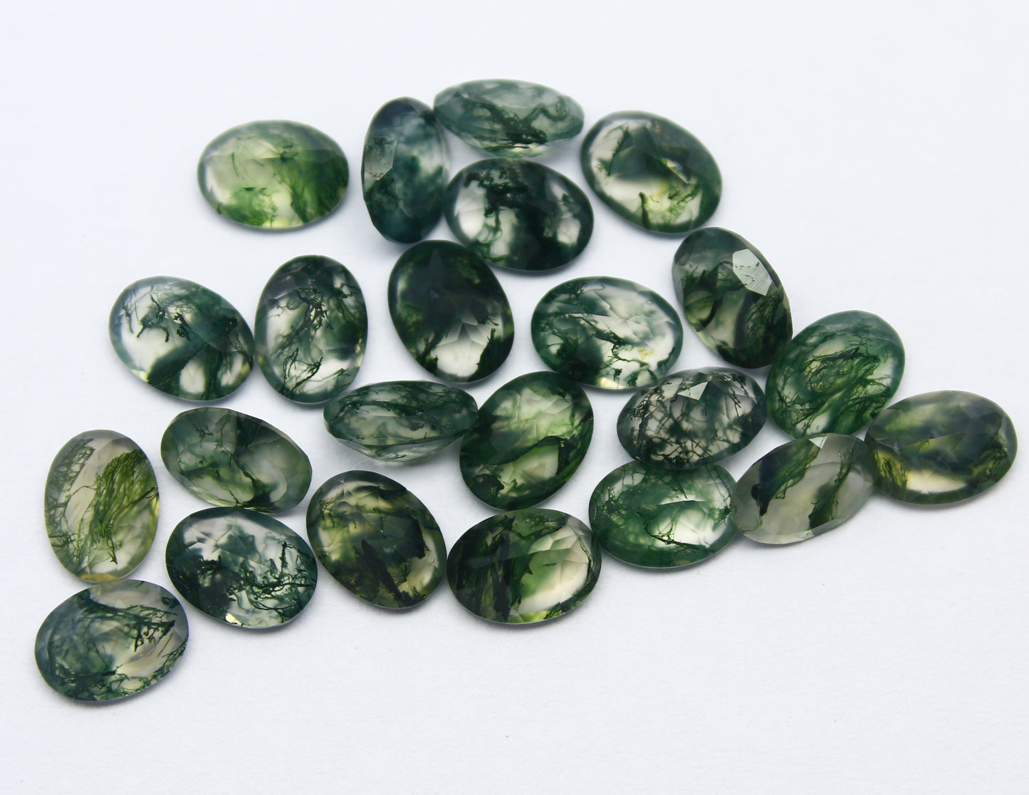 Natural Moss Agate Lot 4x3 to 10x14 MM Oval Shape Faceted Gemstone Lot 