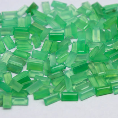 Natural Chrysoprase Lot 4x2 MM Baguette Shape Faceted Gemstone Lot