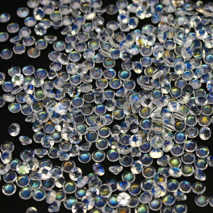 Natural Multi Fire Rainbow Moonstone Lot 3x3 MM Round Shape Faceted Gemstone Lot