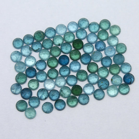 Natural Indicolite Tourmaline Rosecut Lot 3.5x3.5 MM Round Shape Rosecut Gemstone Lot