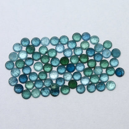 Natural Indicolite Tourmaline Rosecut Lot 3.5x3.5 MM Round Shape Rosecut Gemstone Lot