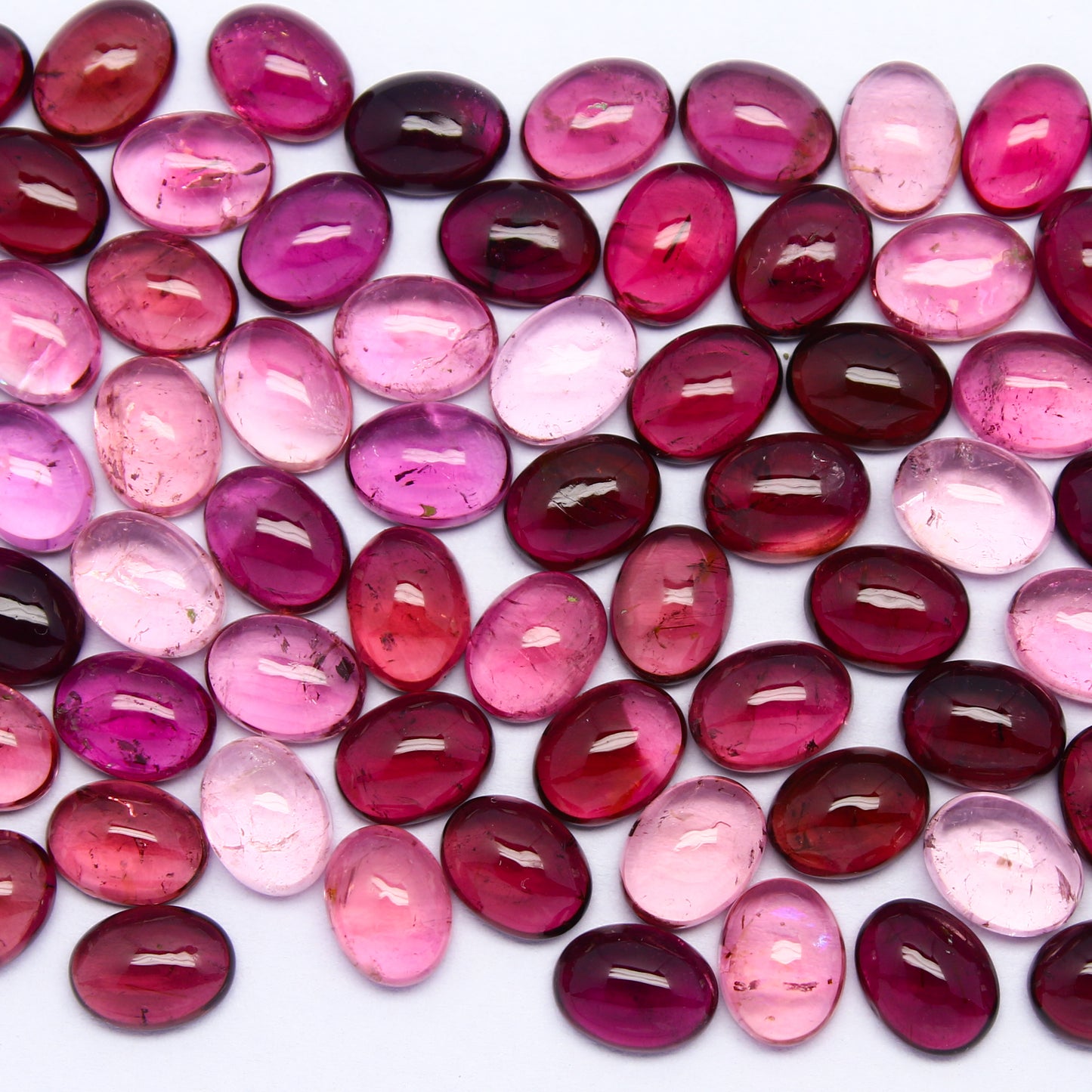 Natural Pink Tourmaline Lot 8x6 MM Oval Shape Cabochon Gemstone Lot