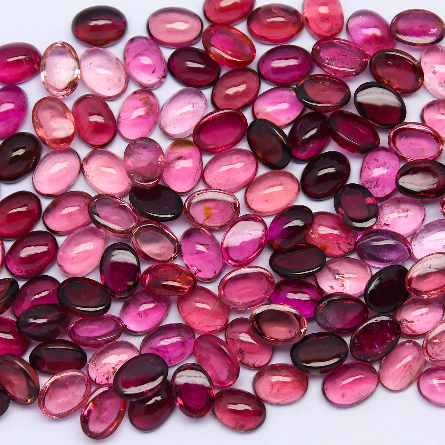 Natural Pink Tourmaline Lot 7x5 MM Oval Shape Cabochon Gemstone Lot