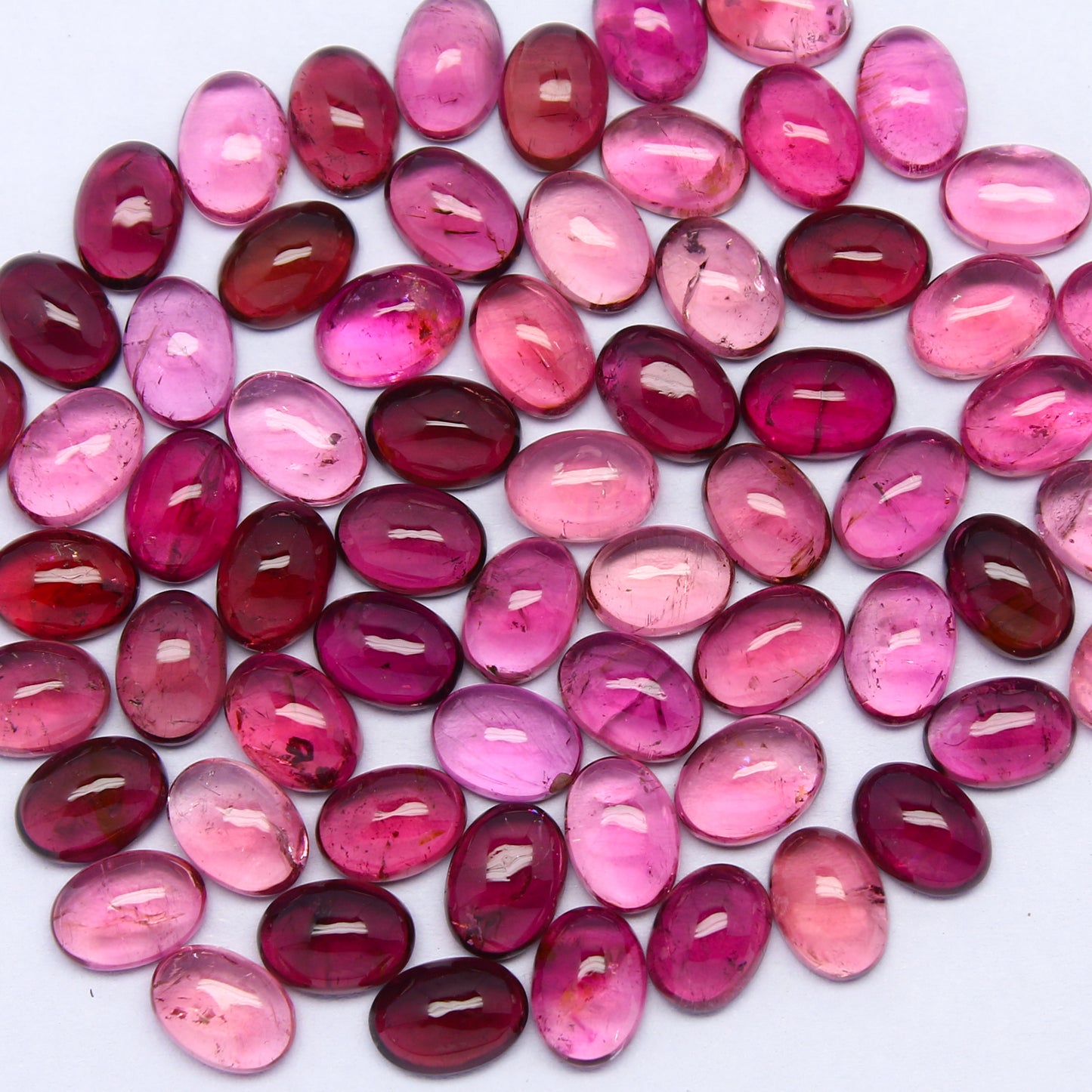 Natural Pink Tourmaline Lot 7x5 MM Oval Shape Cabochon Gemstone Lot