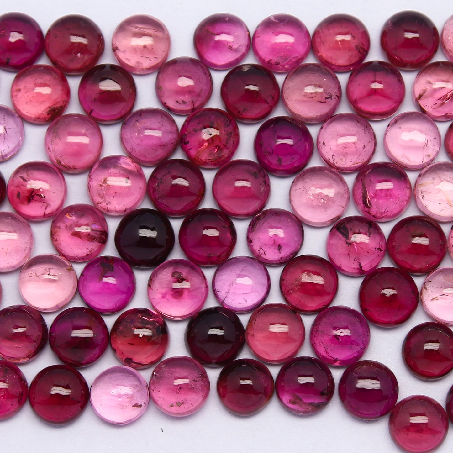 Natural Pink Tourmaline Lot 6x6 MM Round Shape Cabochon Gemstone Lot