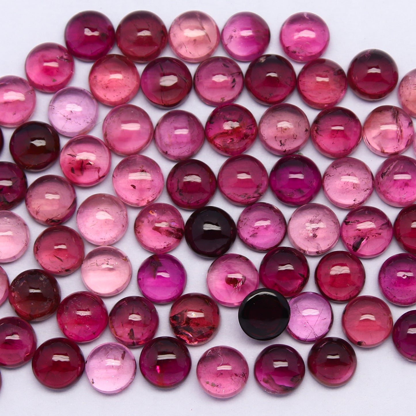 Natural Pink Tourmaline Lot 6x6 MM Round Shape Cabochon Gemstone Lot