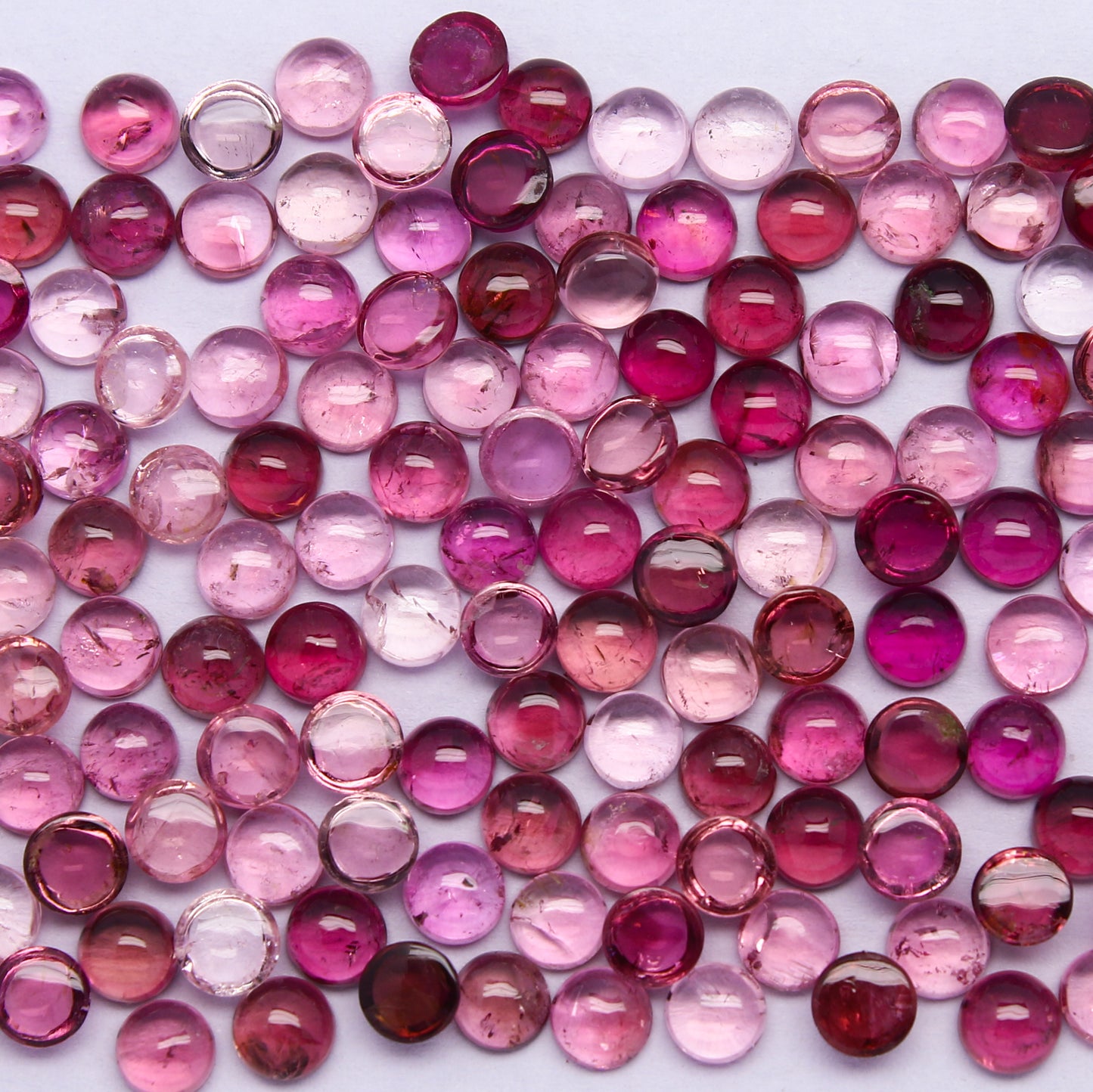 Natural Pink Tourmaline Lot 4x4 MM Round Shape Cabochon Gemstone Lot