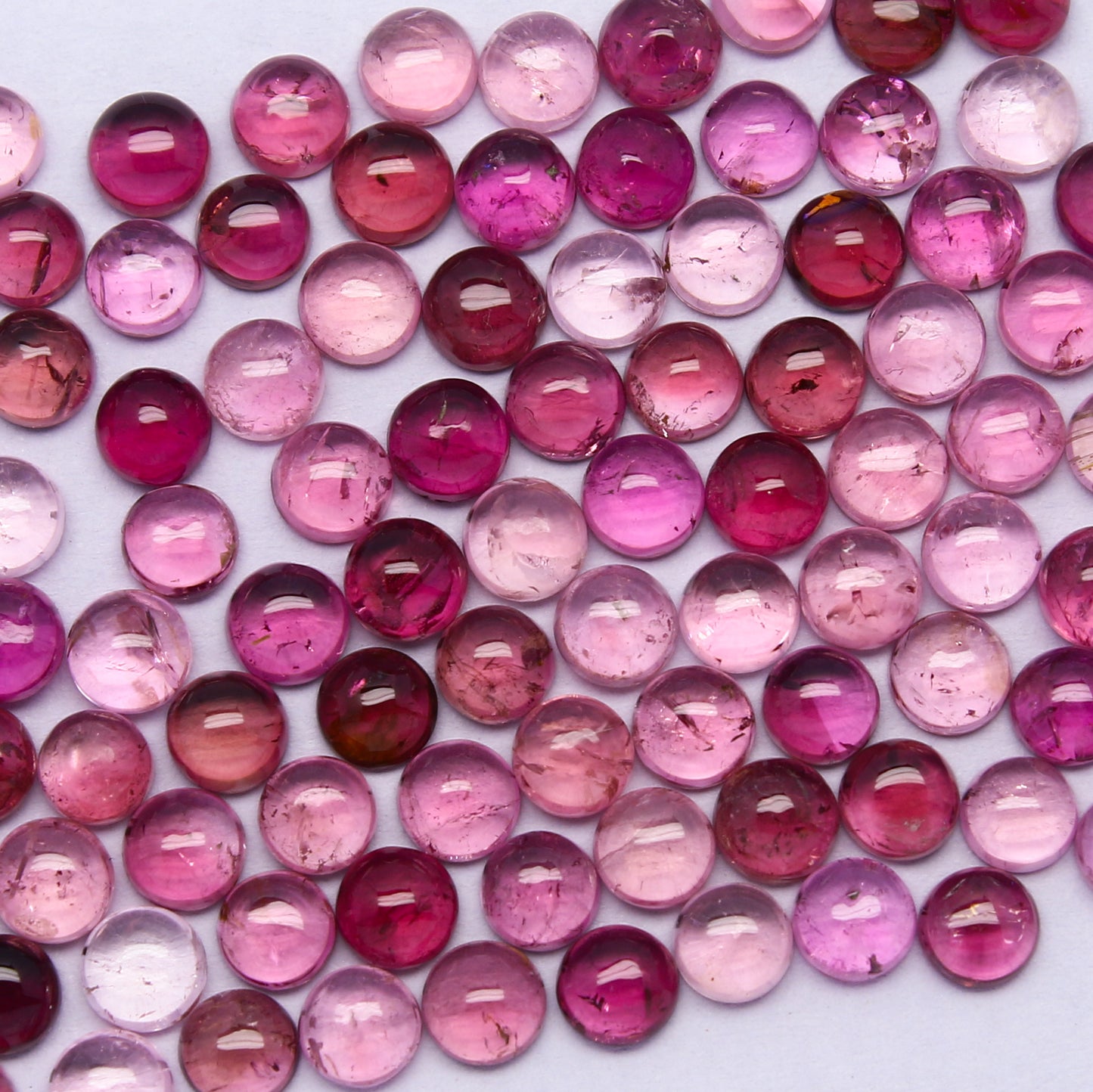 Natural Pink Tourmaline Lot 4x4 MM Round Shape Cabochon Gemstone Lot