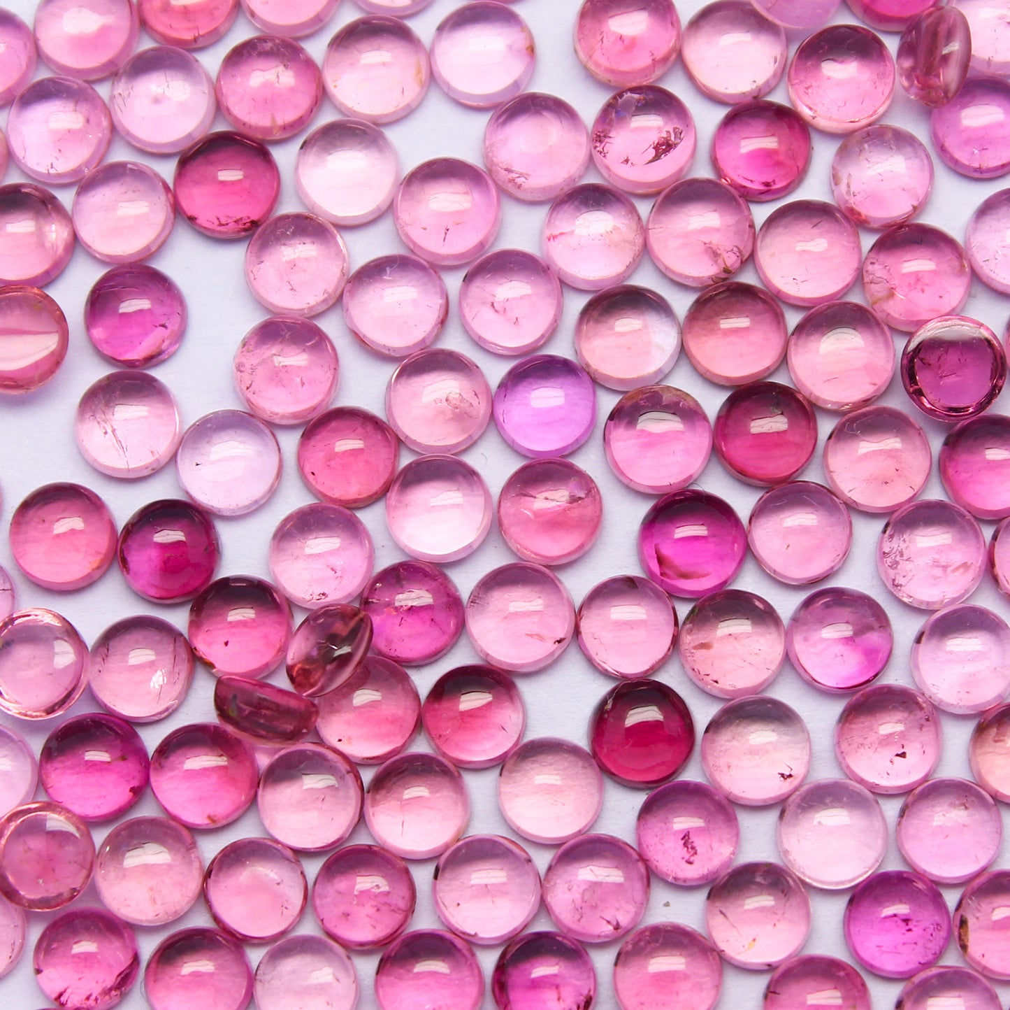 Natural Pink Tourmaline Lot 4x4 MM Round Shape Cabochon Gemstone Lot