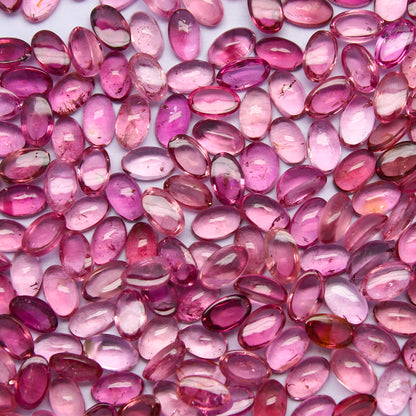 Natural Pink Tourmaline Lot 5x3 MM Oval Shape Cabochon Gemstone Lot