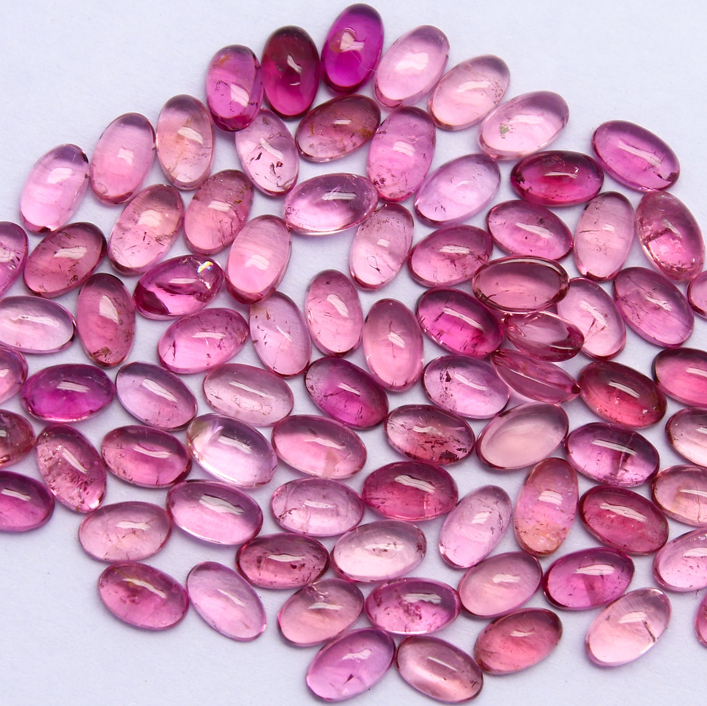 Natural Pink Tourmaline Lot 5x3 MM Oval Shape Cabochon Gemstone Lot