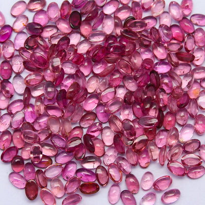 Natural Pink Tourmaline Lot 5x3 MM Oval Shape Cabochon Gemstone Lot