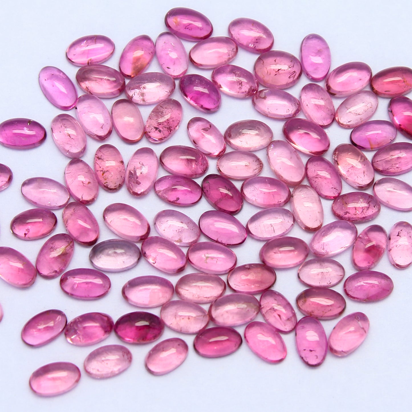 Natural Pink Tourmaline Lot 5x3 MM Oval Shape Cabochon Gemstone Lot