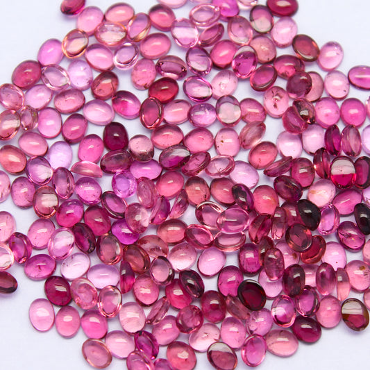 Natural Pink Tourmaline Lot 4x3 MM Oval Shape Cabochon Gemstone Lot