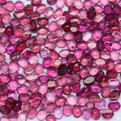 Natural Pink Tourmaline Lot 4x3 MM Oval Shape Cabochon Gemstone Lot