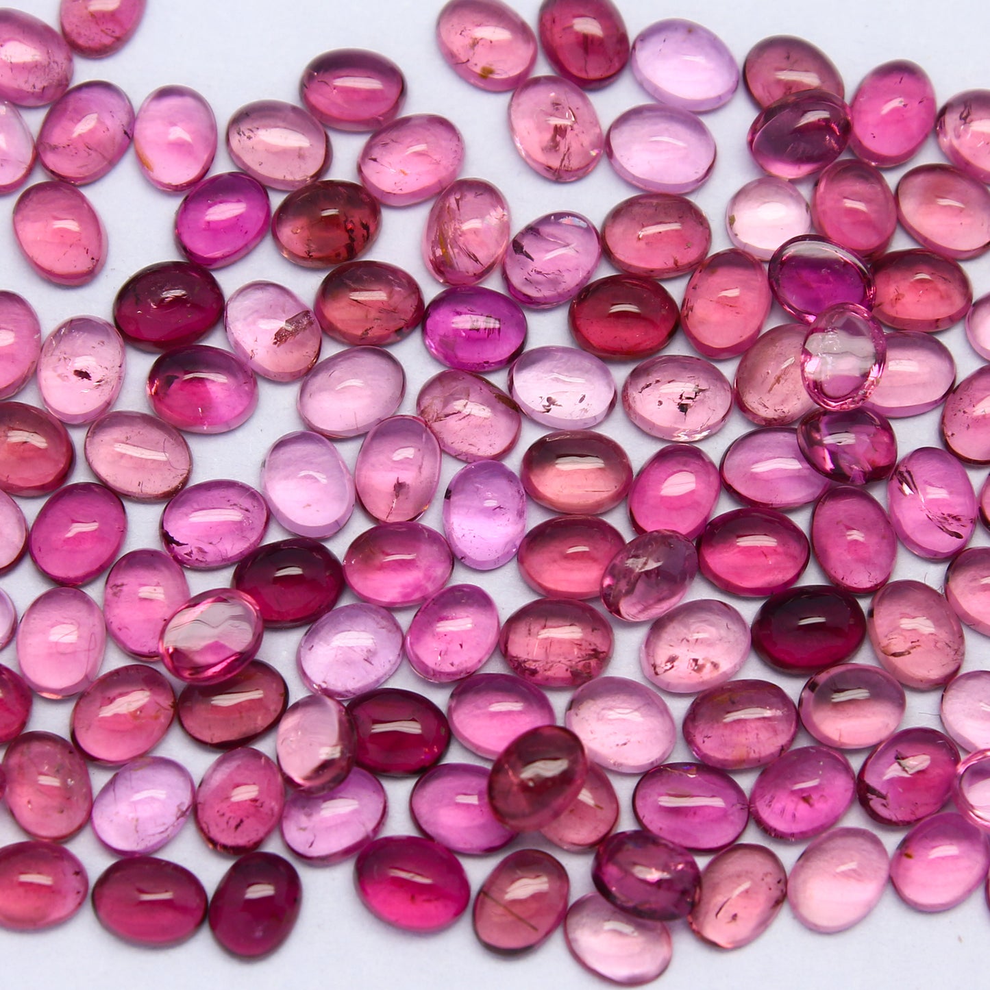 Natural Pink Tourmaline Lot 4x3 MM Oval Shape Cabochon Gemstone Lot