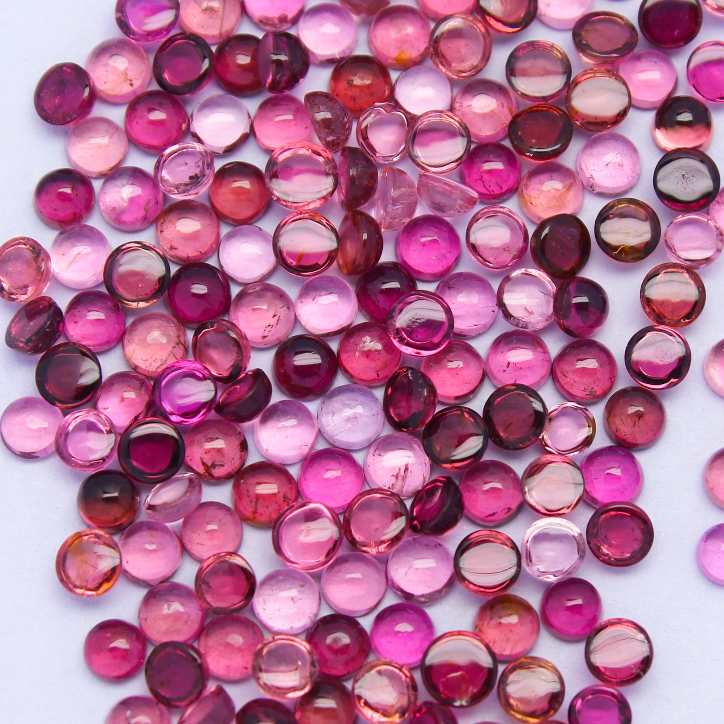 Natural Pink Tourmaline Lot 3x3 MM Round Shape Cabochon Gemstone Lot