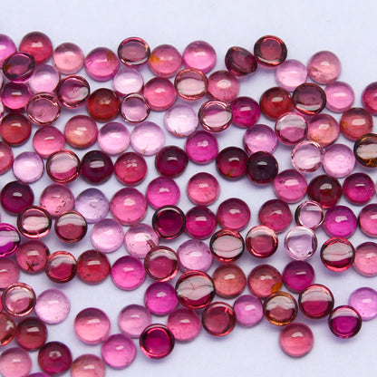 Natural Pink Tourmaline Lot 3x3 MM Round Shape Cabochon Gemstone Lot