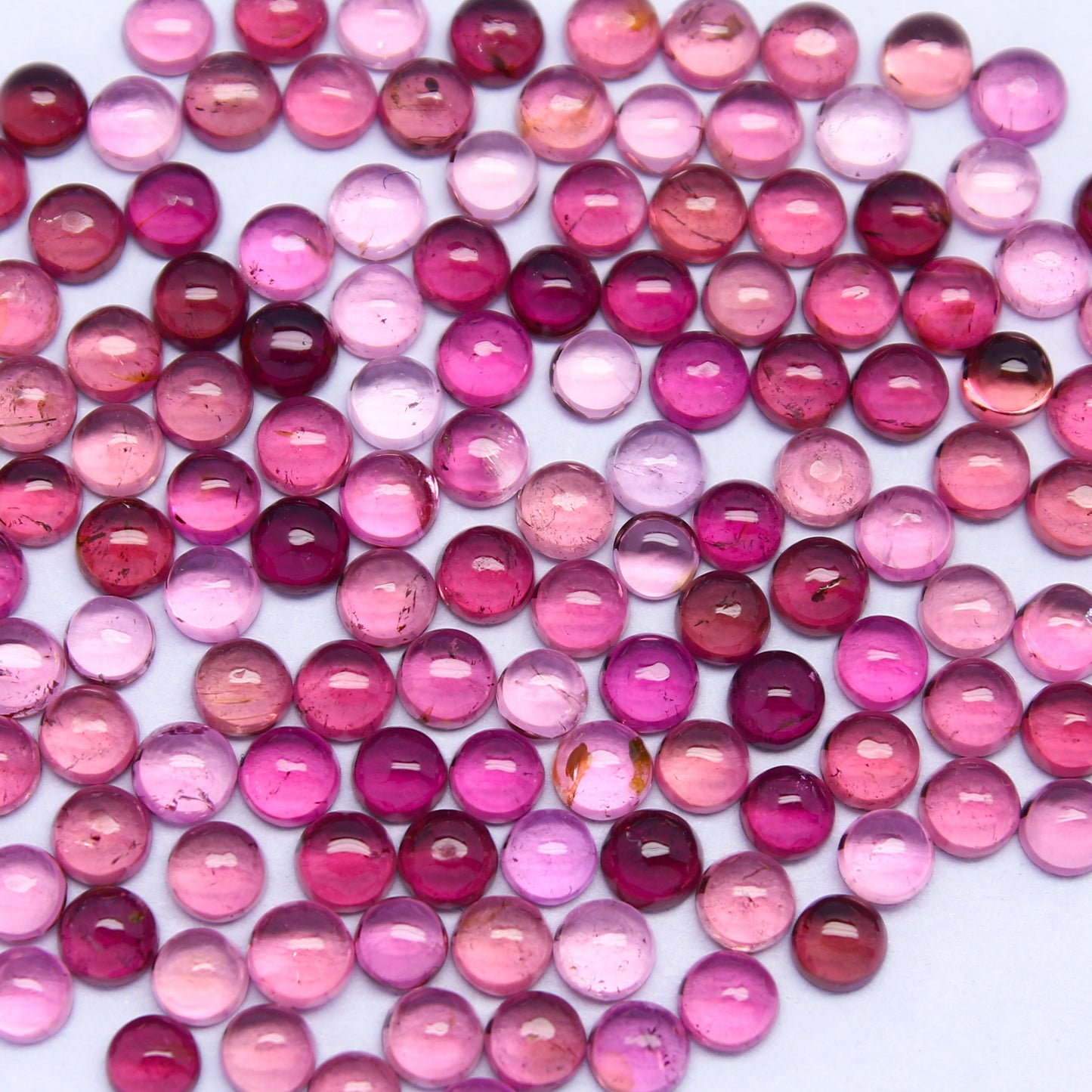 Natural Pink Tourmaline Lot 3x3 MM Round Shape Cabochon Gemstone Lot