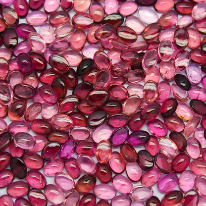 Natural Pink Tourmaline Lot 6x4 MM Oval Shape Cabochon Gemstone Lot