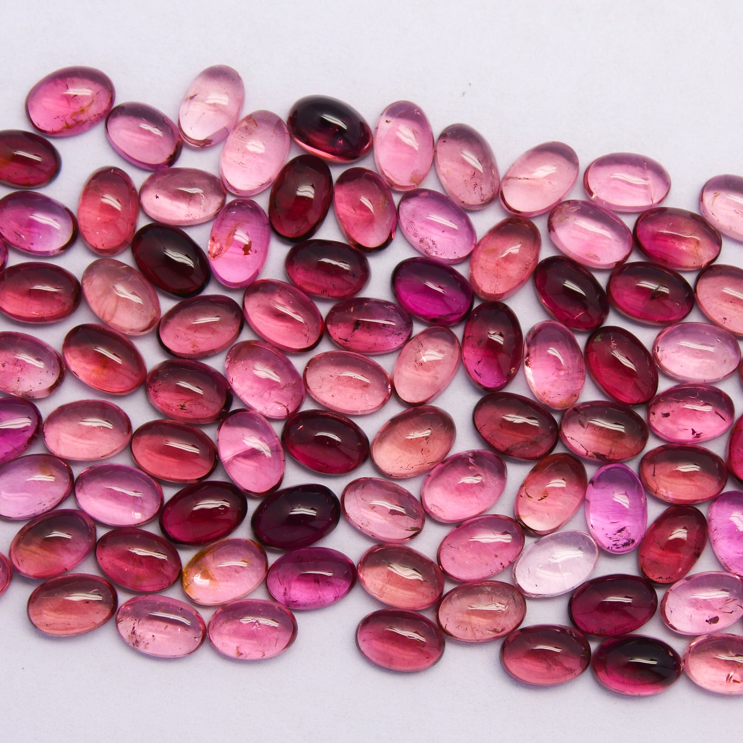 Natural Pink Tourmaline Lot 6x4 MM Oval Shape Cabochon Gemstone Lot